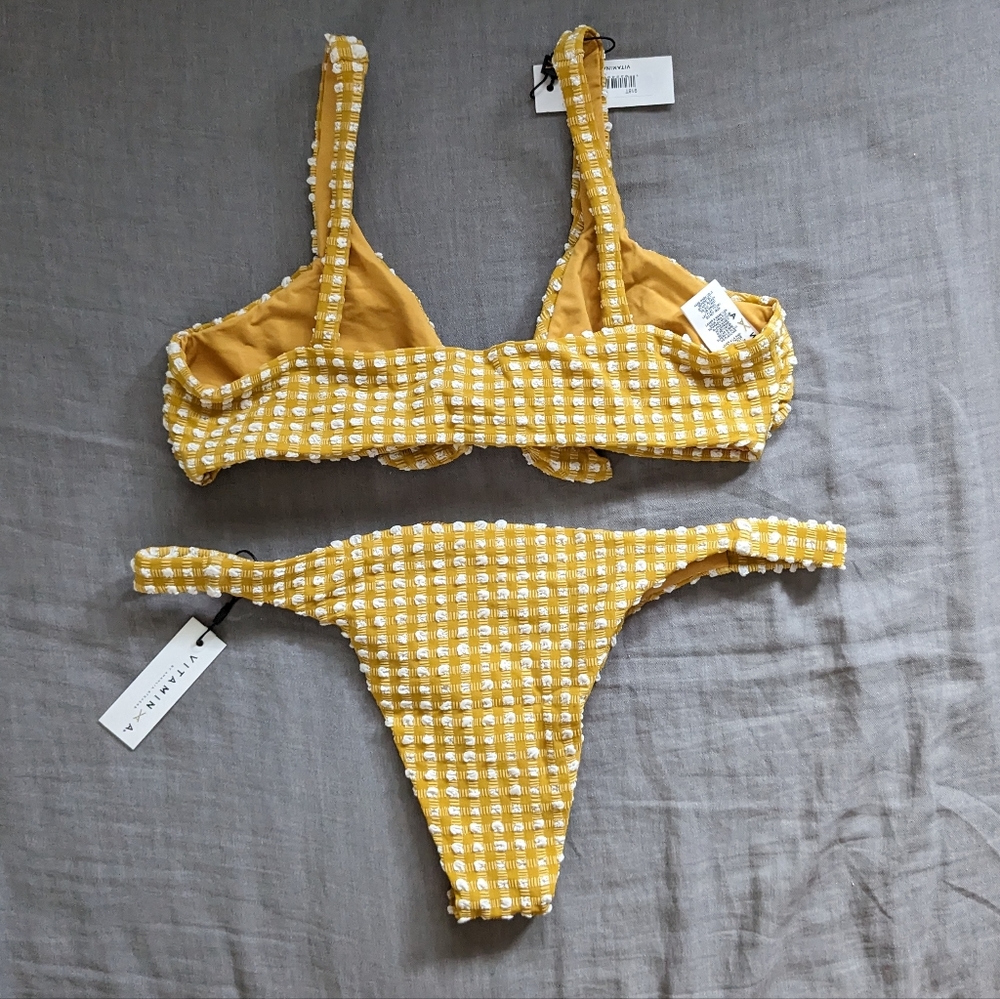 Vitamin A Lou Top Carmen Bottom Check Bikini Set - Picture 3 of 8